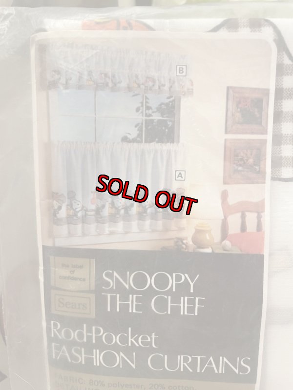 画像3: Snoopy The Chef Curtain Panel (A) / スヌーピー 袋入り窓のカーテン Aタイプ 1枚入り (3)