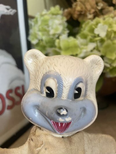 画像1: Teddy Snow Crop rubber face Hand puppet / テディ スノー クロップのラバーフェイスハンドパペット