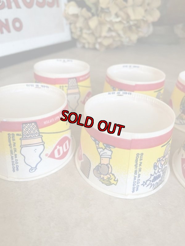 画像9:  Dairy Queen Dennis The Menace Yellow Wax Cup Set Of 6 / ディリークィーン　デニス　ザ　メナス　ワックスペーパー　カップ　6個セット (9)