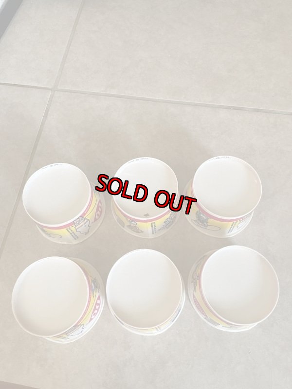 画像8:  Dairy Queen Dennis The Menace Yellow Wax Cup Set Of 6 / ディリークィーン　デニス　ザ　メナス　ワックスペーパー　カップ　6個セット (8)