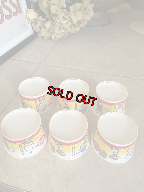 画像7:  Dairy Queen Dennis The Menace Yellow Wax Cup Set Of 6 / ディリークィーン　デニス　ザ　メナス　ワックスペーパー　カップ　6個セット (7)