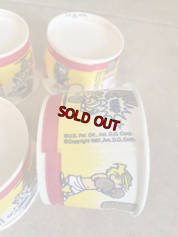 画像5:  Dairy Queen Dennis The Menace Yellow Wax Cup Set Of 6 / ディリークィーン　デニス　ザ　メナス　ワックスペーパー　カップ　6個セット (5)