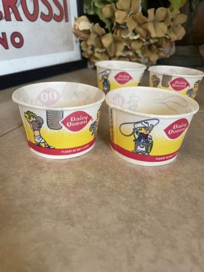 画像2: Dairy Queen Dennis The Menace Yellow Wax Cup Set Of 6 / ディリークィーン デニス ザ メナス ワックスペーパー カップ 6個セット