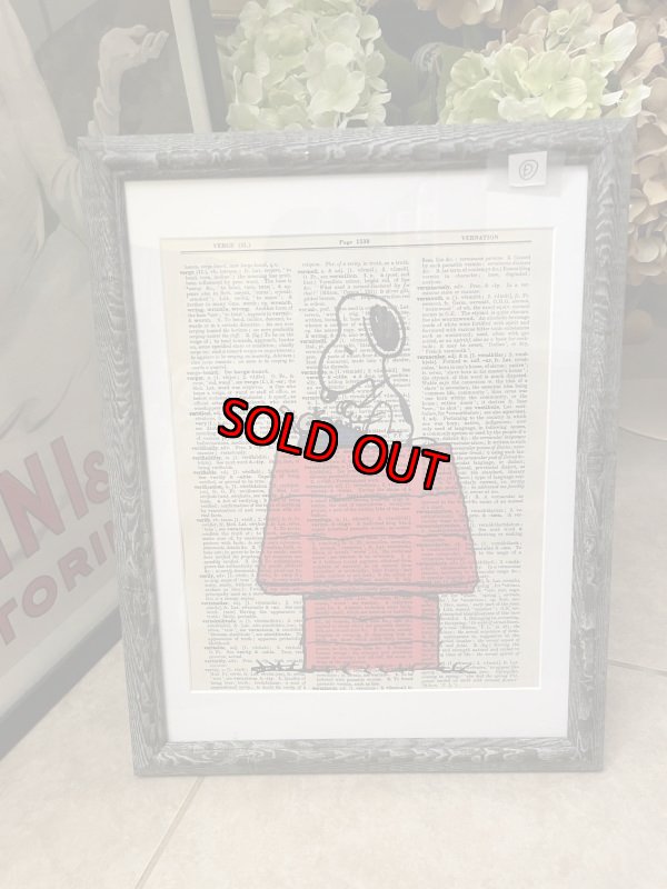 画像1: Peanuts Snoopy typewriter wall Frame (D) / ピーナッツ　スヌーピー  タイプライター　アートプリント　壁掛けフレーム (1)