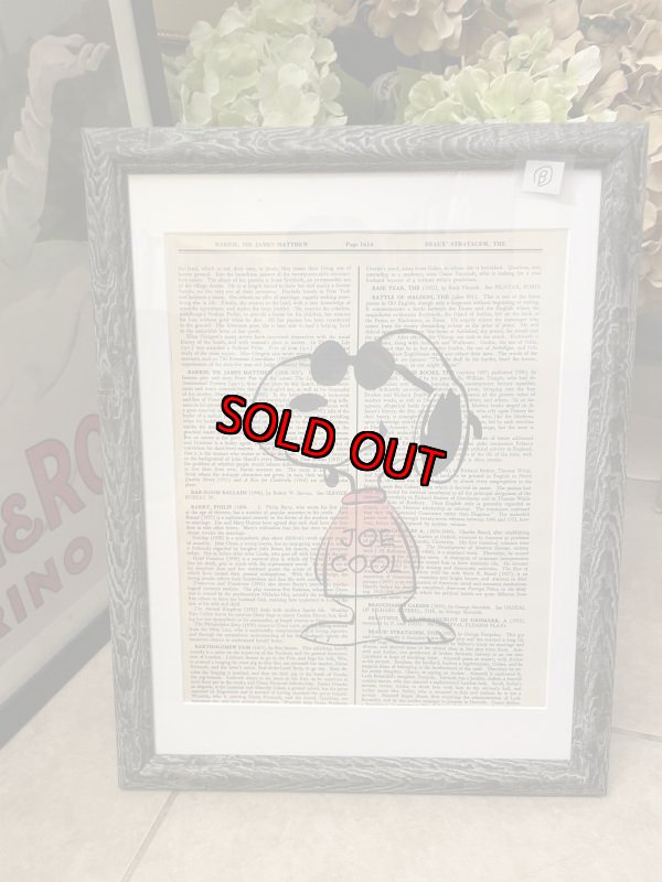 画像1: Peanuts Snoopy Cool Joe wall Frame (B) / ピーナッツ　スヌーピー  クールジョー　アートプリント　壁掛けフレーム (1)