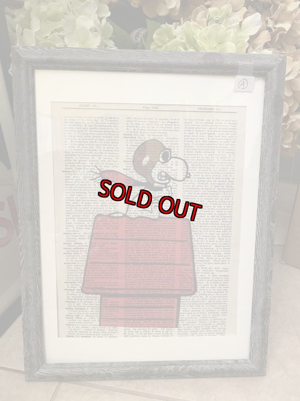 画像1: Peanuts Snoopy Red Baron wall Frame (A) / ピーナッツ　スヌーピー  レッドバロン　アートプリント　壁掛けフレーム (1)