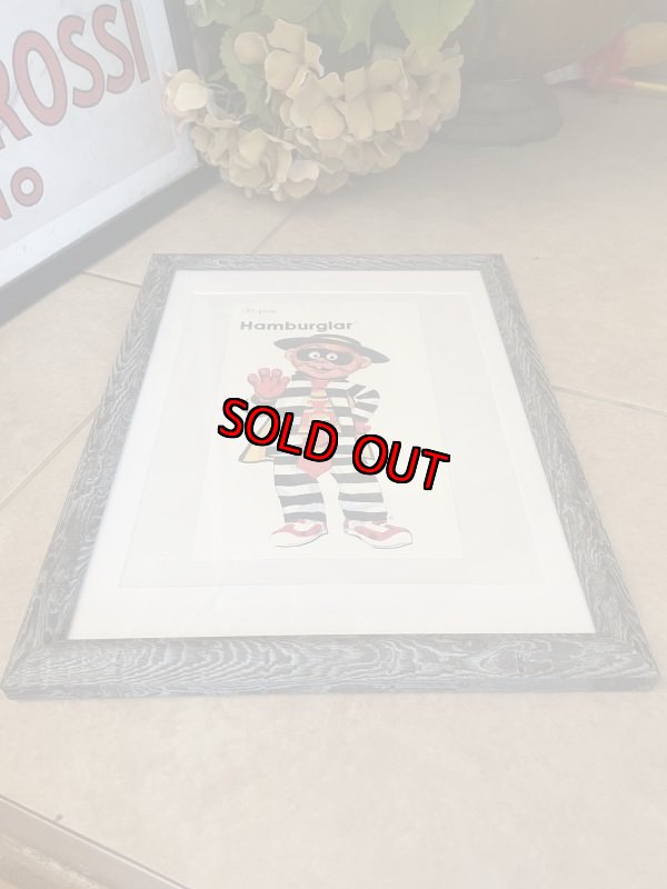 画像9: McDonald’s hamberglar wall Frame / マクドナルド　ハンバーグラー　壁掛けフレーム (9)