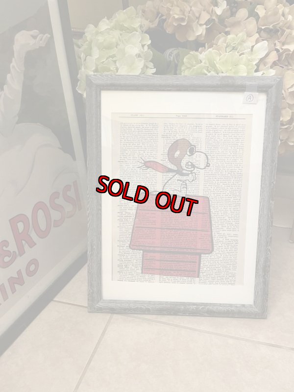 画像2: Peanuts Snoopy Red Baron wall Frame (A) / ピーナッツ　スヌーピー  レッドバロン　アートプリント　壁掛けフレーム (2)