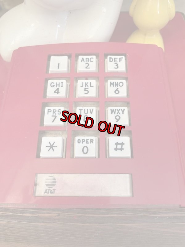 画像11: Snoopy & Woodstock plastic home telephone 1976 /  スヌーピー ウッドストックのプラスチック製 固定電話 電話機 (11)