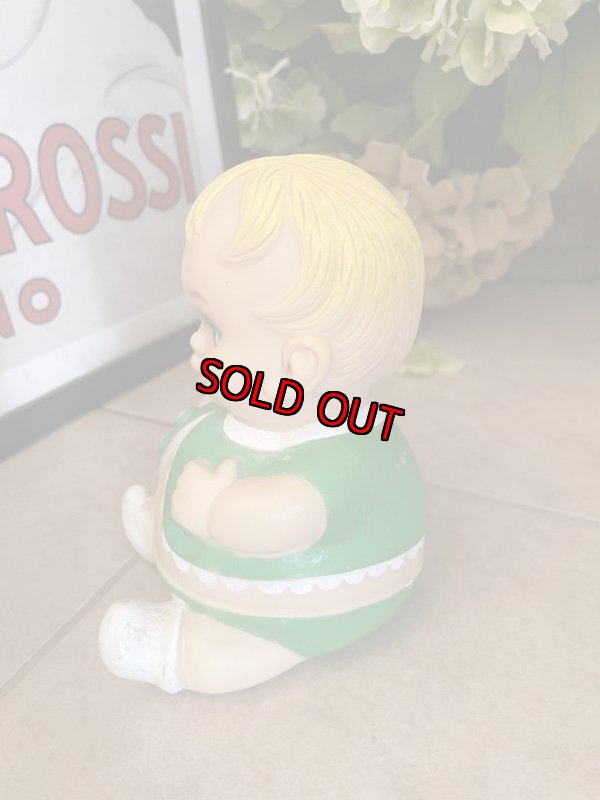 画像3: Green cloth Baby UNEEDA Vinyl Squeak Doll 1968 /  グリーンの洋服のベイビー、ソフビ、ラバードール　 (3)