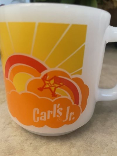 画像2: Carl’s Jr Glasbake milk glass  Mug /   カールスジュニア　グラスベイク　ミルクグラス　マグ  