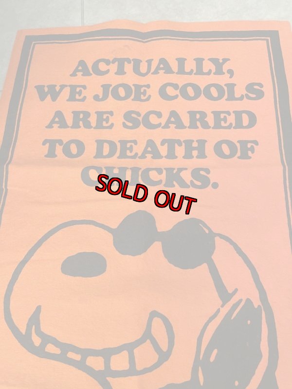 画像2: Peanuts Snoopy Orange Felt Banner Joe Cool / ピーナッツ スヌーピー オレンジ フェルト バナー ジョー クール (2)