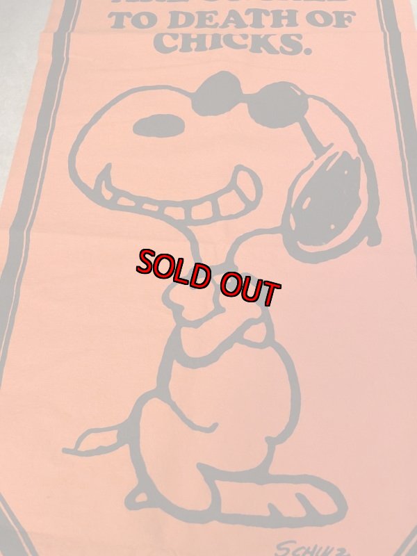画像4: Peanuts Snoopy Orange Felt Banner Joe Cool / ピーナッツ スヌーピー オレンジ フェルト バナー ジョー クール (4)