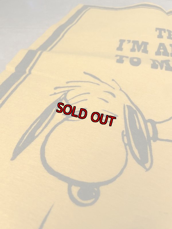 画像6: Peanuts Snoopy Yellow Felt Banner Allergic Morning / ピーナッツ スヌーピー 黄色 フェルト バナー アレルギーモーニング (6)