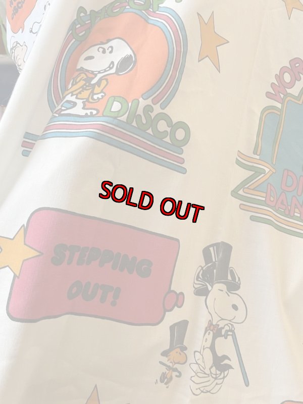 画像5:  Snoopy Disco fabric Flat Sheet (C) / スヌーピー　ディスコ　フラットシーツ　生地　 (5)