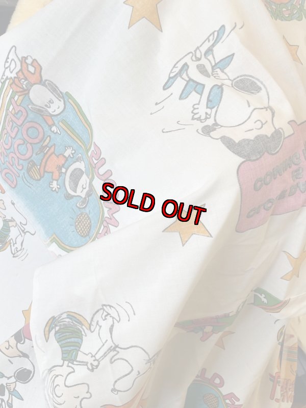 画像9:  Snoopy Disco fabric Flat Sheet (C) / スヌーピー　ディスコ　フラットシーツ　生地　 (9)