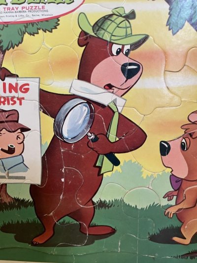 画像1: Hanna Barbera Yogi Bear flame tray puzzle 1963 / ヨギベア　フレーム　トレイ　パズル　ハンナバーベラ
