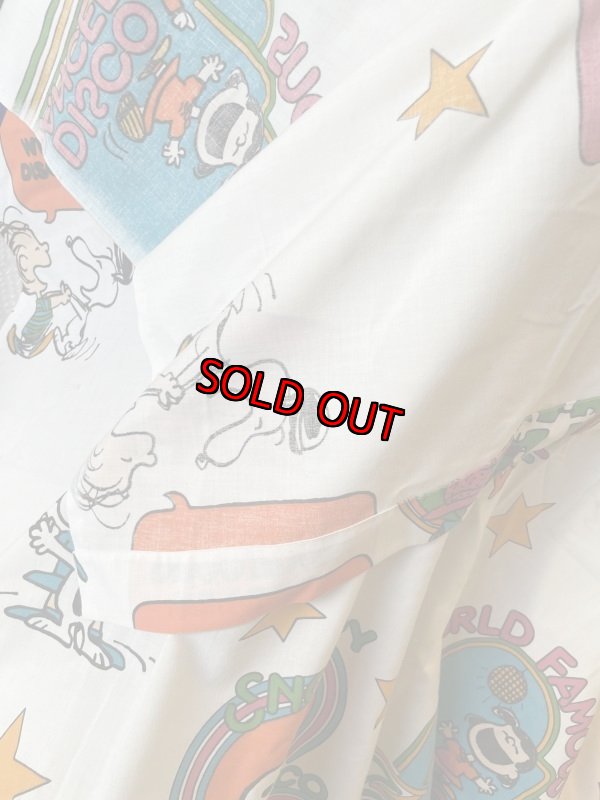 画像8:  Snoopy Disco fabric Flat Sheet (C) / スヌーピー　ディスコ　フラットシーツ　生地　 (8)