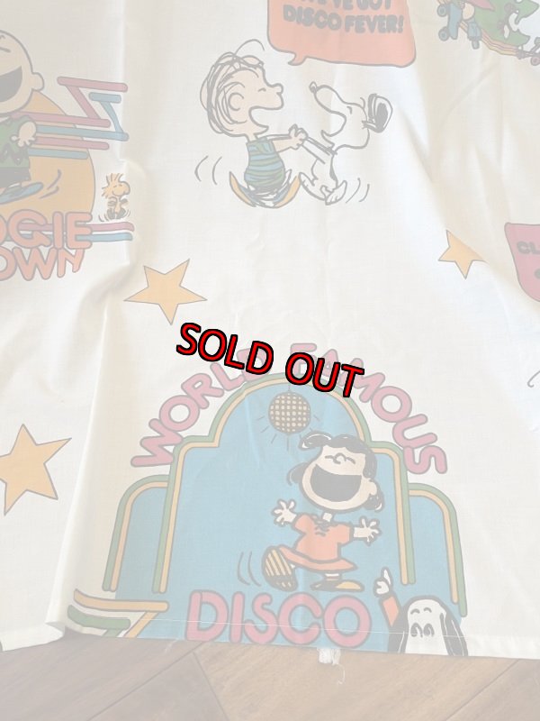 画像2:  Snoopy Disco fabric Flat Sheet (C) / スヌーピー　ディスコ　フラットシーツ　生地　 (2)