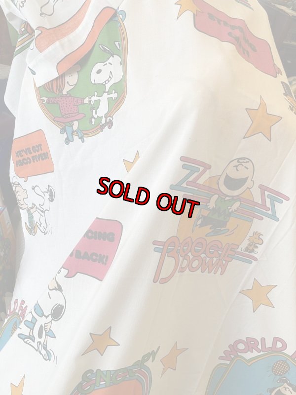 画像3:  Snoopy Disco fabric Flat Sheet (C) / スヌーピー　ディスコ　フラットシーツ　生地　 (3)