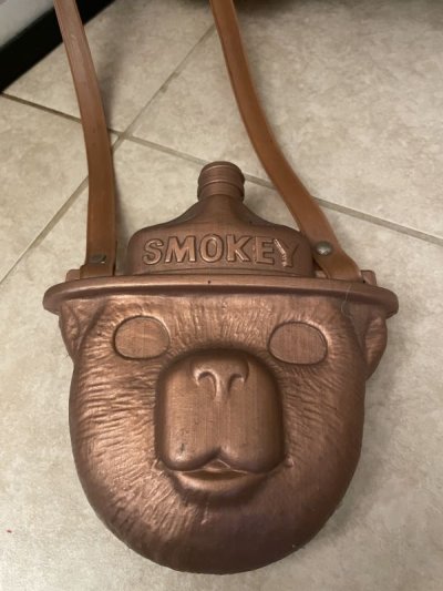 画像1: Smokey Bear plastic brown drink canteen   / スモーキーベア　プラスチック製　茶色の水筒