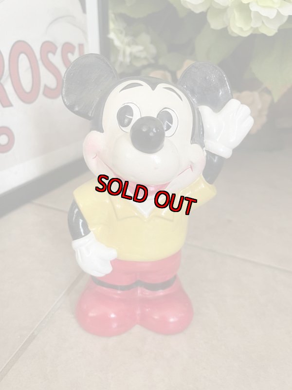 画像1: Disney Mickey Mouse doll coin bank / ディズニーのミッキーマウス　ソフビ　貯金箱 (1)