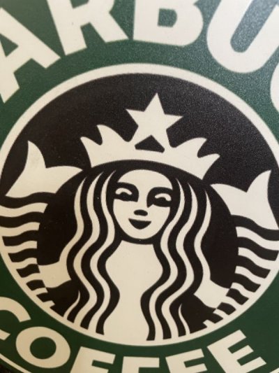 画像1: Starbucks Small Plastic Sign / スターバックス　小さな看板、サイン、ストアディスプレイ