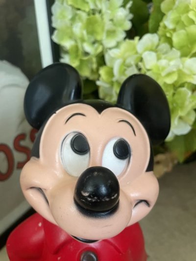 画像1: Disney Mickey Mouse  Vinyl doll coin bank (A) / ディズニーのミッキーマウス　プラスチック製　貯金箱