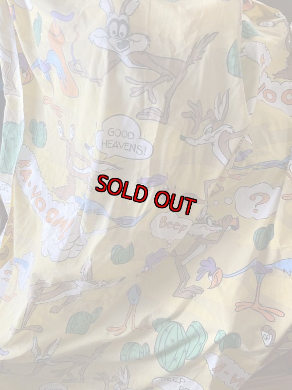 画像1: Looney Tunes Road Runner Yellow Box Fabric Sheet / ルーニーチューンズ、ロードランナーのイエロー、ボックスシーツ (1)