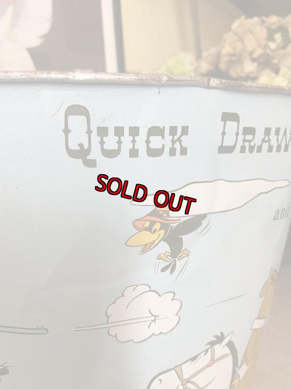 画像14: Hanna Barbera Hucklebrry Houned Yogi Bear Tin Trash Can / ハックルベリーハウンド　ヨギベア のアルミ製、メタル製のゴミ箱、トラッシュカン (14)