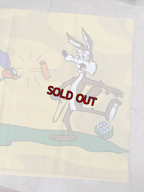 画像7: Looney Tunes Road Runner Yellow pillow case / ルーニーチューンズ、ロードランナーのイエロー、ピローケース (7)