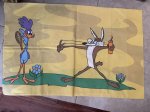 画像1: Looney Tunes Road Runner Yellow pillow case / ルーニーチューンズ、ロードランナーのイエロー、ピローケース (1)