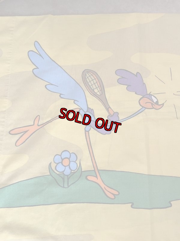 画像11: Looney Tunes Road Runner Yellow pillow case / ルーニーチューンズ、ロードランナーのイエロー、ピローケース (11)