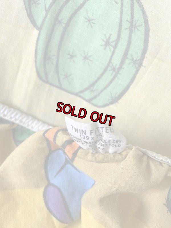 画像13: Looney Tunes Road Runner Yellow Box Fabric Sheet / ルーニーチューンズ、ロードランナーのイエロー、ボックスシーツ (13)