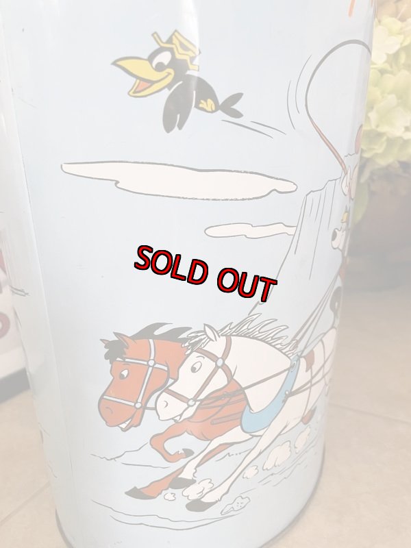 画像10: Hanna Barbera Hucklebrry Houned Yogi Bear Tin Trash Can / ハックルベリーハウンド　ヨギベア のアルミ製、メタル製のゴミ箱、トラッシュカン (10)