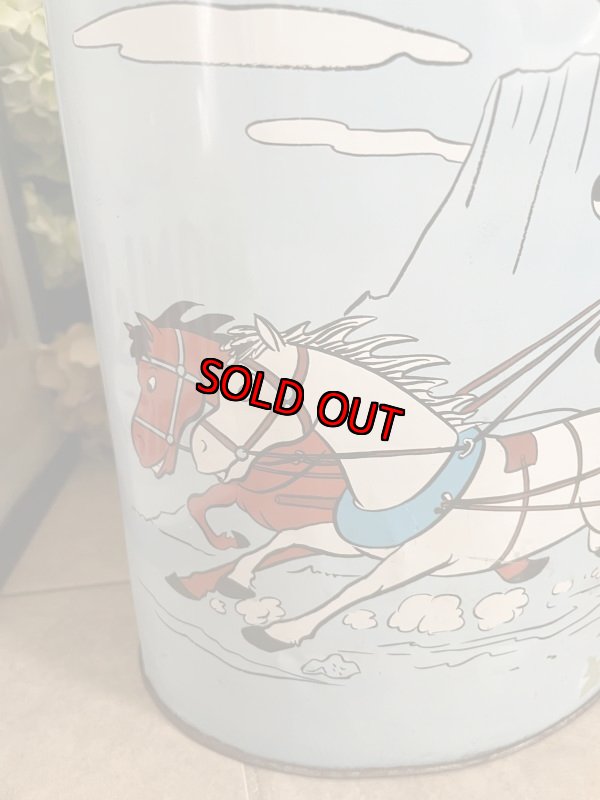画像4: Hanna Barbera Hucklebrry Houned Yogi Bear Tin Trash Can / ハックルベリーハウンド　ヨギベア のアルミ製、メタル製のゴミ箱、トラッシュカン (4)