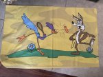 画像5: Looney Tunes Road Runner Yellow pillow case / ルーニーチューンズ、ロードランナーのイエロー、ピローケース (5)