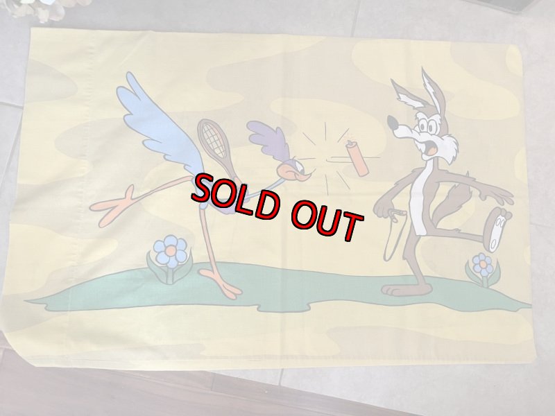 画像5: Looney Tunes Road Runner Yellow pillow case / ルーニーチューンズ、ロードランナーのイエロー、ピローケース (5)