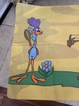 画像2: Looney Tunes Road Runner Yellow pillow case / ルーニーチューンズ、ロードランナーのイエロー、ピローケース (2)