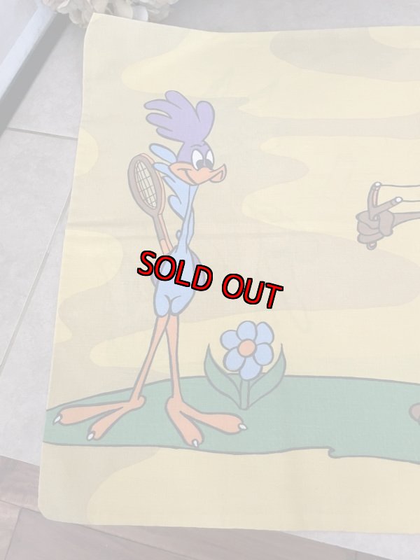 画像2: Looney Tunes Road Runner Yellow pillow case / ルーニーチューンズ、ロードランナーのイエロー、ピローケース (2)