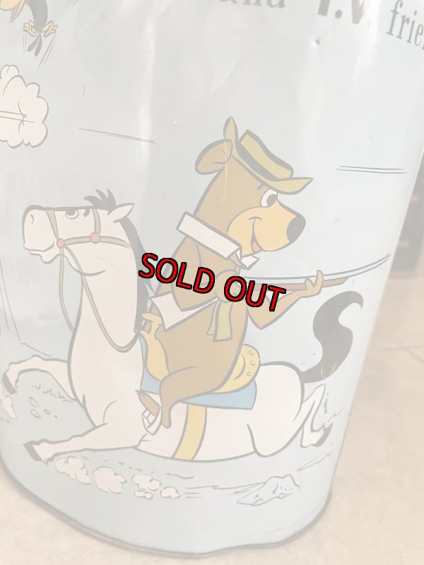 画像11: Hanna Barbera Hucklebrry Houned Yogi Bear Tin Trash Can / ハックルベリーハウンド　ヨギベア のアルミ製、メタル製のゴミ箱、トラッシュカン (11)