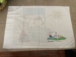 画像10:  Snoopy fabric Flat,Box Pillow Sheets set of 3 1971 / スヌーピー　フラット、ボックス、ピローケース　3点セット白生地 (10)