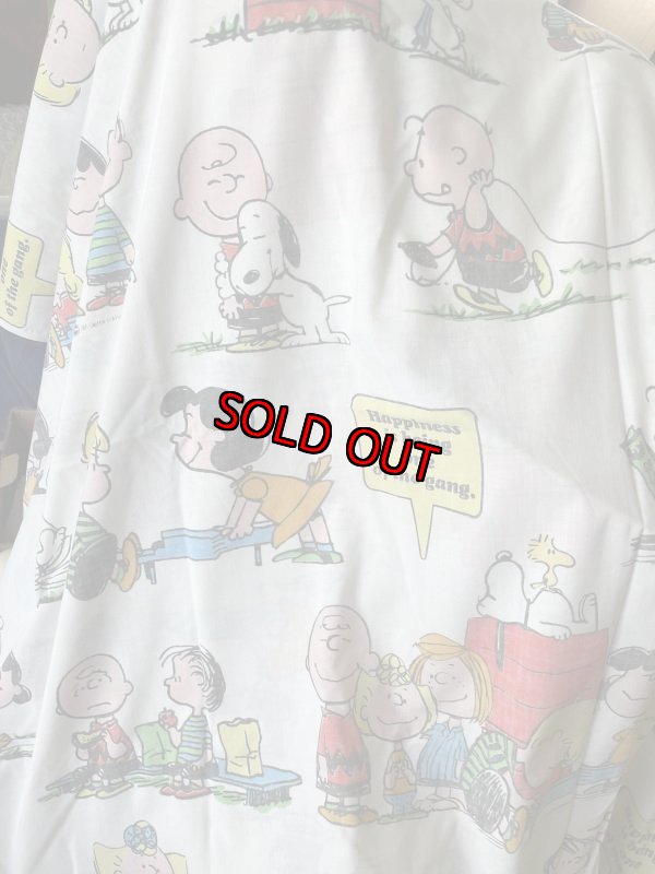 画像13:  Snoopy fabric Flat,Box Pillow Sheets set of 3 1971 / スヌーピー　フラット、ボックス、ピローケース　3点セット白生地 (13)
