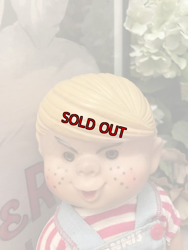 画像2: Dennis the Menace Rubber doll  / わんぱくデニス　マジックスキン　ラバーフェイスドール　白X赤ストタイプTシャツ　 (2)