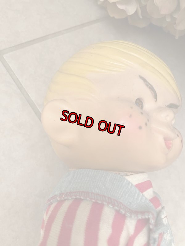 画像14: Dennis the Menace Rubber doll  / わんぱくデニス　マジックスキン　ラバーフェイスドール　白X赤ストタイプTシャツ　 (14)