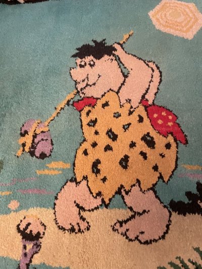 画像1: Flintstones Hanna Barbera Rug  / ハンナバーベラ　フリントストーン　ゴルフ　ラグ　ベルギー製