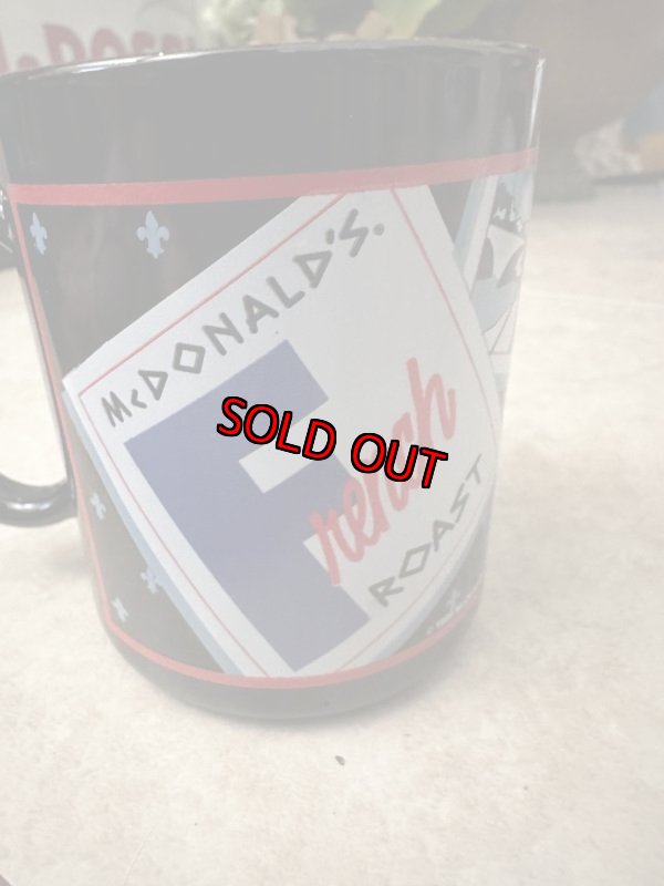 画像1: McDonald’s French Ceramic Black Mug France  / マクドナルドの陶器製『フレンチ』マグカップ　フランス製 (1)