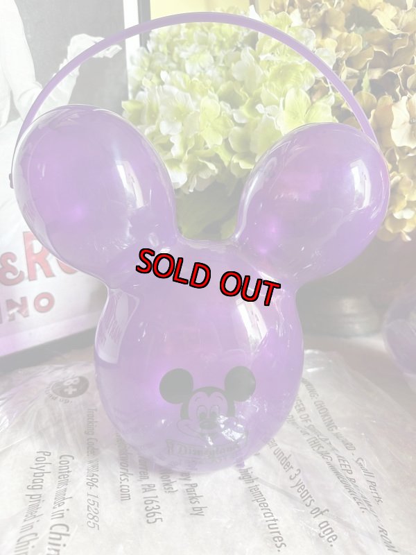 画像1: Disneyland 60th anniversary purple Mickey balloon popcorn bucket / ディズニーランド　60周年記念　パープル　ミッキーバルーン　ポップコーン　バケット　バケツ　 (1)