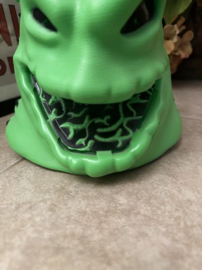 画像1: Disneyland OOGIE BOOGIE Face Green popcorn bucket / ディズニーランド　ナイトメアビフォアクリスマス　フェイス　ウギーブギー　グリーン　ポップコーン　バケット　バケツ　