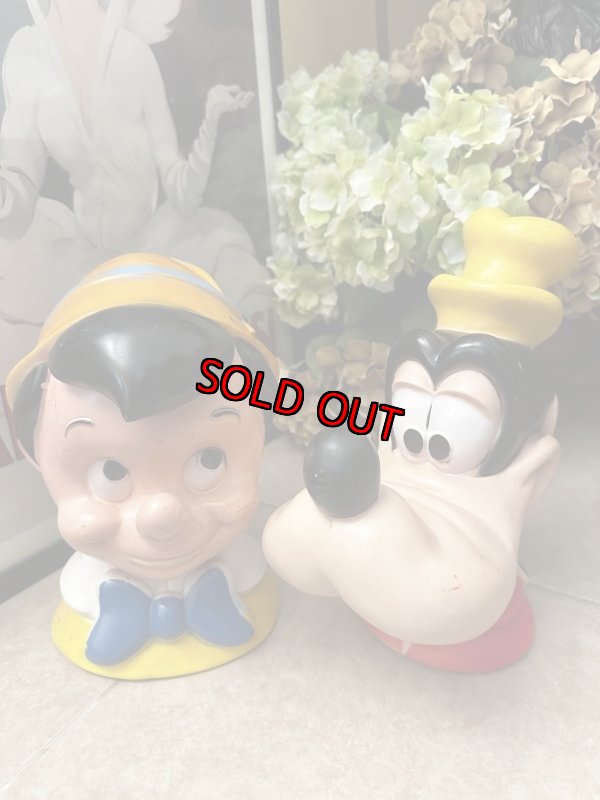 画像13: Disney Pinocchio plastic Face coin bank 1971 / ディズニーのピノキオ、プラスチック製　フェイス貯金箱 (13)